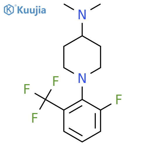 1-[2-Fluoro-6-(trifluoromethyl)phenyl]-N,N-dimethylpiperidin-4-amine structure