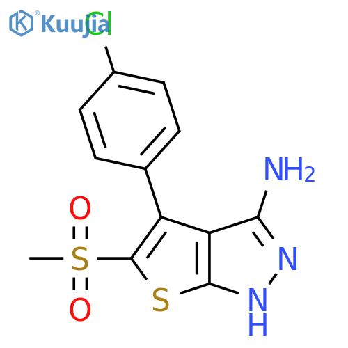 4-(4-Chloro-phenyl)-5-methanesulfonyl-1H-thieno[2,3-c]pyrazol-3-ylamine structure