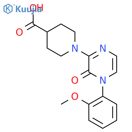 1-(4-(2-Methoxyphenyl)-3-oxo-3,4-dihydropyrazin-2-yl)piperidine-4-carboxylic acid structure