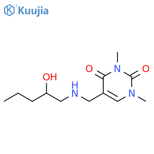 5-[(2-hydroxypentylamino)methyl]-1,3-dimethyl-pyrimidine-2,4-dione structure