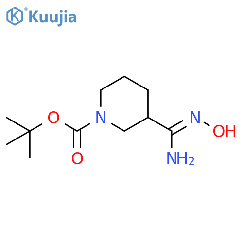 1-Piperidinecarboxylic acid, 3-[(Z)-amino(hydroxyimino)methyl]-, 1,1-dimethylethyl ester structure