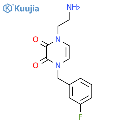 1-(2-Aminoethyl)-4-(3-fluorobenzyl)pyrazine-2,3(1H,4H)-dione structure