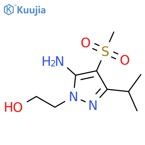 2-(5-Amino-3-isopropyl-4-methanesulfonyl-pyrazol-1-yl)-ethanol structure