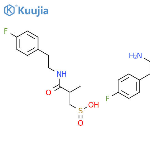 2-(4-fluorophenyl)ethanamine, 2-[2-(4-fluorophenyl)ethylcarbamoyl]prop ane-1-sulfinic acid structure