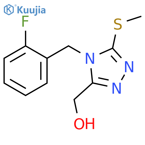 [4-(2-Fluoro-benzyl)-5-methylsulfanyl-4H-[1,2,4]triazol-3-yl]-methanol structure