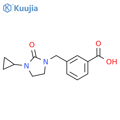 3-(3-Cyclopropyl-2-oxo-imidazolidin-1-ylmethyl)-benzoic acid structure