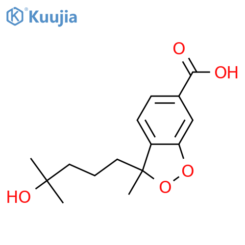 1,7-Epidioxy-11-hydroxy-1,3,5-bisabolatrien-15-oic acid; (7R)-form structure