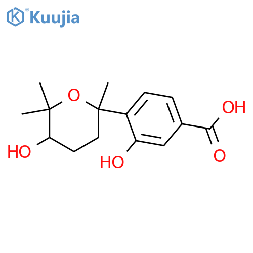 7,11-Epoxy-1,10-dihydroxy-1,3,5-bisabolatrien-15-oic acid; (7R,10S)-form structure
