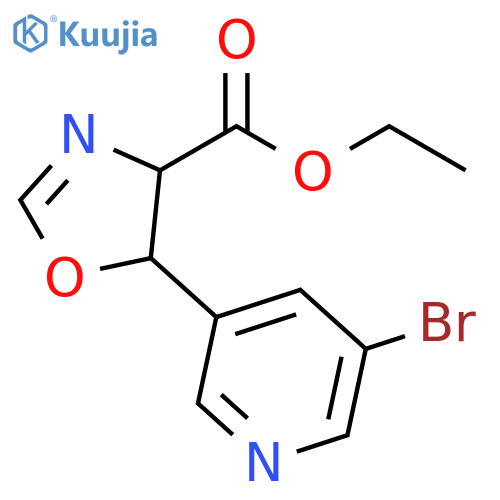 ethyl 5-(5-bromopyridin-3-yl)-4,5-dihydro-1,3-oxazole-4-carboxylate structure