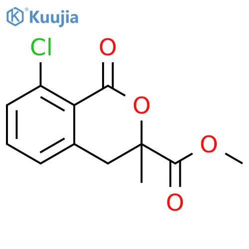 1H-2-Benzopyran-3-carboxylic acid, 8-chloro-3,4-dihydro-3-methyl-1-oxo-, methyl ester structure