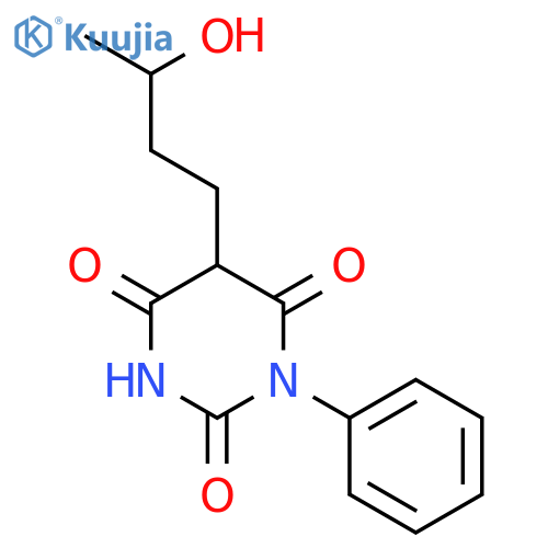 2,4,6(1H,3H,5H)-Pyrimidinetrione,5-(3-hydroxybutyl)-1-phenyl- structure