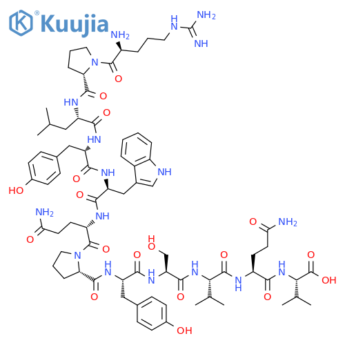 L-Valine,L-arginyl-L-prolyl-L-leucyl-L-tyrosyl-L-tryptophyl-L-glutaminyl-L-prolyl-L-tyrosyl-L-seryl-L-valyl-L-glutaminyl- structure