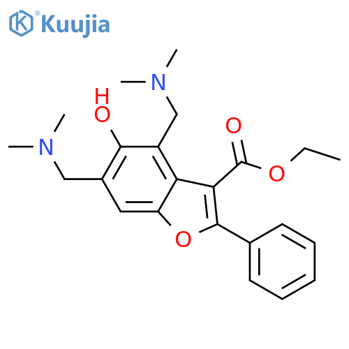 <br>4,6-Bis-dimethylaminomethyl-5-hydroxy-2-phenyl-benzofuran-3-carboxylic acid ethyl ester structure
