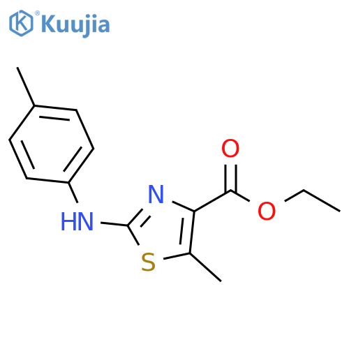 5-Methyl-2-p-tolylaminothiazole-4-carboxylic acid ethyl ester structure