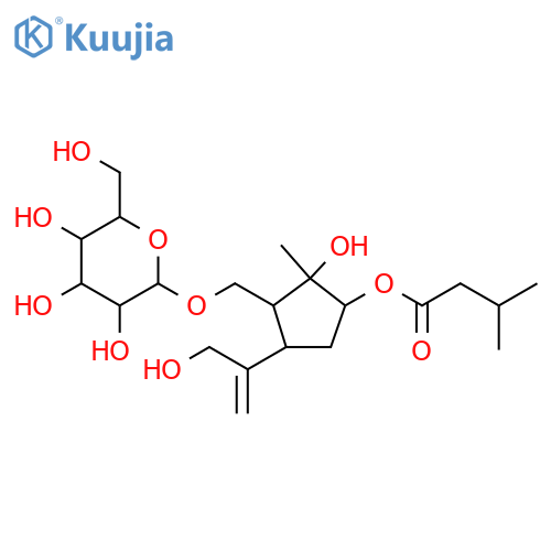 b-D-Glucopyranoside,[(1R,2S,3S,5S)-2-hydroxy-5-[1-(hydroxymethyl)ethenyl]-2-methyl-3-(3-methyl-1-oxobutoxy)cyclopentyl]methyl(9CI) structure