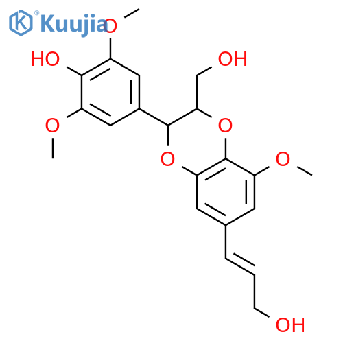 1,4-Benzodioxin-2-methanol,2,3-dihydro-3- (4-hydroxy-3,5-dimethoxyphenyl)-6-[(1E)-3- hydroxy-1-propenyl]-8-methoxy-,(2R,3R)- rel- structure