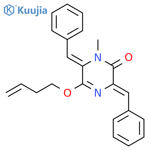 2(1H)-Pyrazinone, 5-(3-butenyloxy)-3,6-dihydro-1-methyl-3,6-bis(phenylmethylene)-, (Z,Z)- (9CI) structure