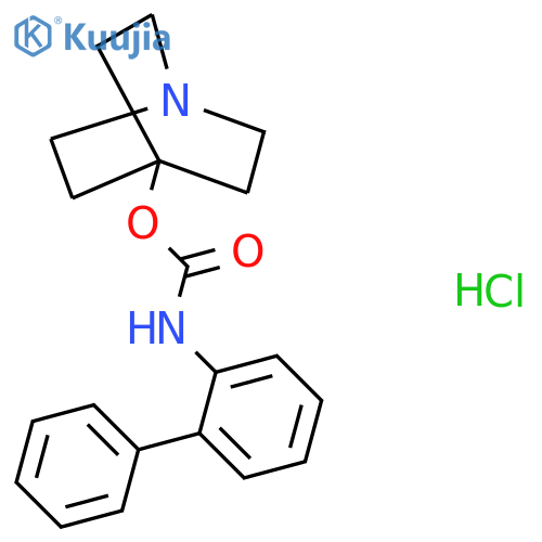 1-azabicyclo[2.2.2]octan-4-yl N-(2-phenylphenyl)carbamate;hydrochloride structure