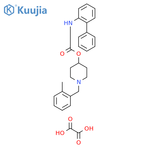 Carbamic acid, [1,1'-biphenyl]-2-yl-,1-[(2-methylphenyl)methyl]-4-piperidinyl ester, ethanedioate (1:1) structure