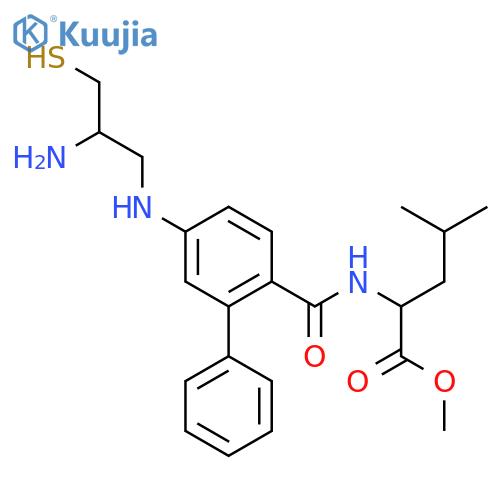 L-Leucine,N-[[5-[[(2R)-2-amino-3-mercaptopropyl]amino][1,1'-biphenyl]-2-yl]carbonyl]-,methyl ester structure