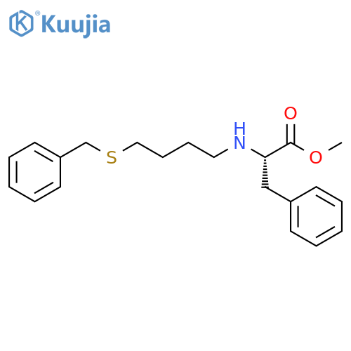 L-Phenylalanine, N-[4-[(phenylmethyl)thio]butyl]-, methyl ester structure