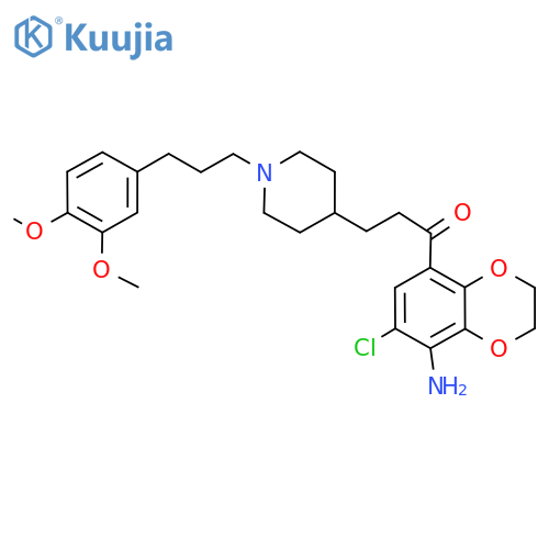 1-​Propanone, 1-​(8-​amino-​7-​chloro-​2,​3-​dihydro-​1,​4-​benzodioxin-​5-​yl)​-​3-​[1-​[3-​(3,​4-​dimethoxyphenyl)​propyl]​-​4-​piperidinyl]​- structure