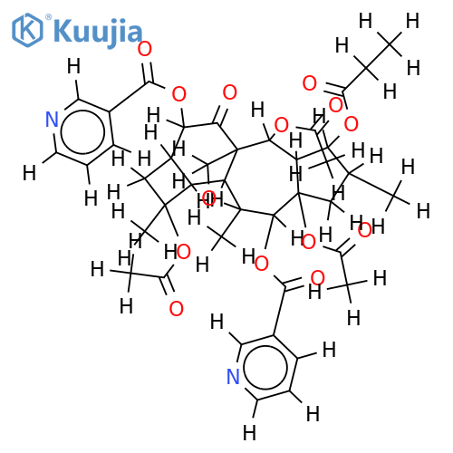 3-O-propionyl-5,10,15-tri-O-acetyl-8,14-di-O-nicotinoyl-cyclomyrsinol structure