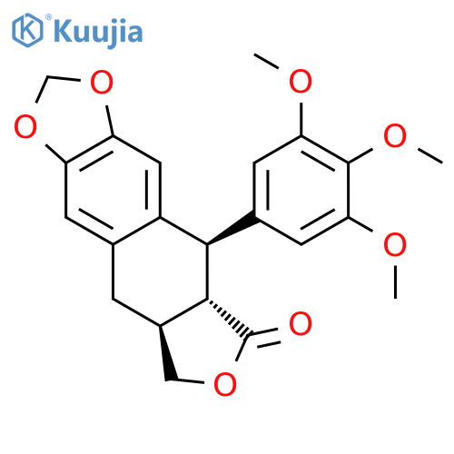 Furo[3',4':6,7]naphtho[2,3-d]-1,3-dioxol-6(5aH)-one,5,8,8a,9-tetrahydro-5-(3,4,5-trimethoxyphenyl)-, [5R-(5a,5aa,8ab)]- (9CI) structure