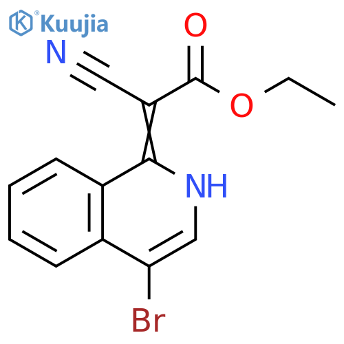 Acetic acid, 2-(4-bromo-1(2H)-isoquinolinylidene)-2-cyano-, ethyl ester structure