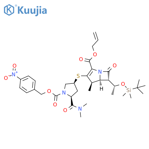 1-Azabicyclo[3.2.0]hept-2-ene-2-carboxylic acid, 3-[[(3S,5S)-5-[(dimethylamino)carbonyl]-1-[[(4-nitrophenyl)methoxy]carbonyl]-3-pyrrolidinyl]thio]-6-[(1R)-1-[[(1,1-dimethylethyl)dimethylsilyl]oxy]ethyl]-4-methyl-7-oxo-, 2-propen-1-yl ester, (4R,5S,6S)- structure
