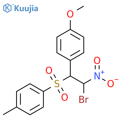 Benzene,1-[[2-bromo-1-(4-methoxyphenyl)-2-nitroethyl]sulfonyl]-4-methyl- structure