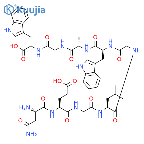 (4S)-5-[[2-[[(2S)-1-[[2-[[(2S)-1-[[(2S)-1-[[2-[[(1S)-1-Carboxy-2-(1H-indol-3-yl)ethyl]amino]-2-oxoethyl]amino]-1-oxopropan-2-yl]amino]-3-(1H-indol-3-yl)-1-oxopropan-2-yl]amino]-2-oxoethyl]amino]-4-methyl-1-oxopentan-2-yl]amino]-2-oxoethyl]amino]-4-[[(2S)-2,4-diamino-4-oxobutanoyl]amino]-5-oxopentanoic acid structure