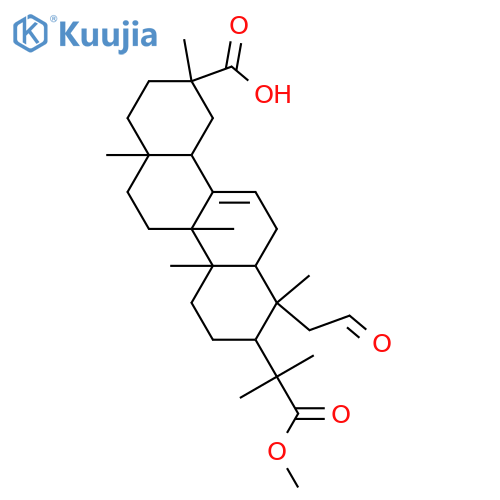 2-Chryseneacetic acid,9-carboxy-1,2,3,4,4a,4b,5,6,6a,7,8,9,10,10a,12,12a-hexadecahydro-a,a,1,4a,4b,6a,9-heptamethyl-1-(2-oxoethyl)-, 2-methylester, (1R,2R,4aR,4bS,6aS,9S,10aR,12aR)- structure