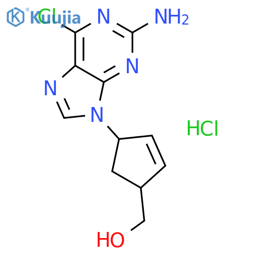 (1S,4R)-4-(2-Amino-6-chloro-9H-purin-9-yl)-2-cyclopentene-1-methanol Hydrochloride structure