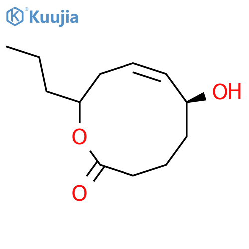2H-Oxecin-2-one,3,4,5,6,9,10-hexahydro-6-hydroxy-10-propyl-, (6S,7E,10R)- structure