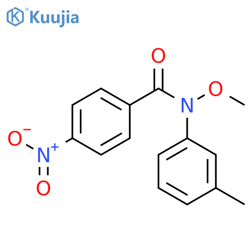 Benzamide, N-methoxy-N-(3-methylphenyl)-4-nitro- structure