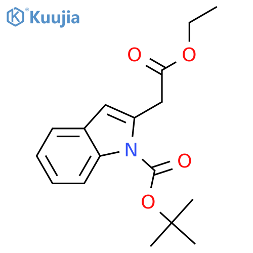 tert-Butyl 2-(2-ethoxy-2-oxoethyl)-1H-indole-1-carboxylate structure