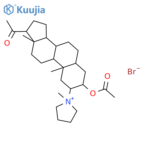 (2beta,3alpha,5alpha)-3-(acetyloxy)-2-(1-methylpyrrolidinium-1-yl)-20-oxopregnane bromide structure