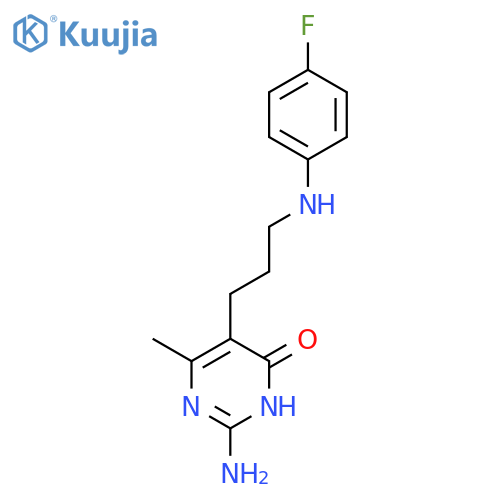 4(3H)-Pyrimidinone,2-amino-5-[3-[(4-fluorophenyl)amino]propyl]-6-methyl- structure