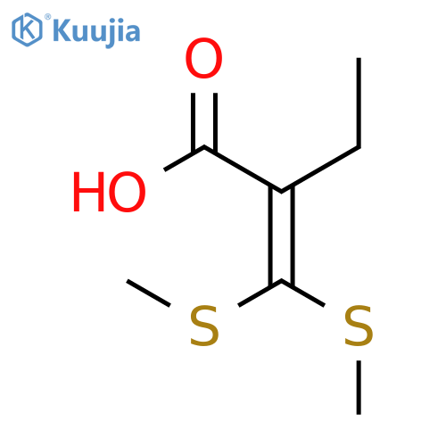 Butanoic acid, 2-[bis(methylthio)methylene]- structure