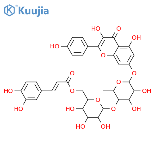 4H-1-Benzopyran-4-one, 7-[[6-deoxy-4-O-[6-O-[(2E)-3-(3,4-dihydroxyphenyl)-1-oxo-2-propenyl]-β-D-glucopyranosyl]-α-L-mannopyranosyl]oxy]-3,5-dihydroxy-2-(4-hydroxyphenyl)- (9CI) structure