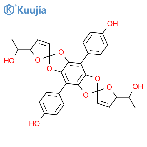 Dispiro[furan-2(5H),2'-benzo[1,2-d:4,5-d']bis[1,3]dioxole-6',2''(5''H)-furan]-5,5''-dimethanol, 4',8'-bis(4-hydroxyphenyl)-α,α'-dimethyl-, stereoisomer (9CI) structure