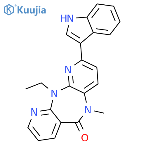 6H-Dipyrido[3,2-b:2',3'-e][1,4]diazepin-6-one,11-ethyl-5,11-dihydro-2-(1H-indol-3-yl)-5-methyl- structure