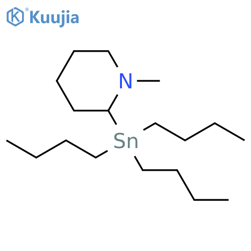 Piperidine, 1-methyl-2-(tributylstannyl)- structure