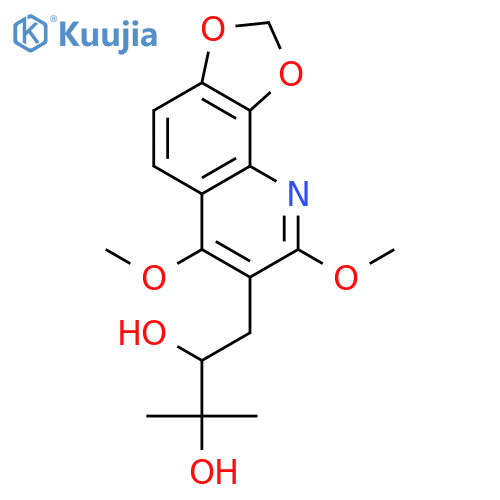 (2R)-1-(6,8-dimethoxy[1,3]dioxolo[4,5-h]quinolin-7-yl)-3-methylbutane-2,3-diol structure