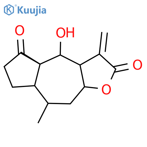 (3aS)-4-hydroxy-4a,8-dimethyl-3-methylidenedecahydroazuleno[6,5-b]furan-2,5-dione structure