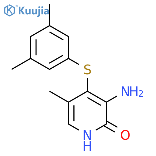 2(1H)-Pyridinone,3-amino-4-[(3,5-dimethylphenyl)thio]-5-methyl- structure
