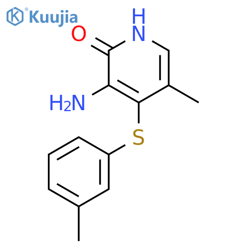 2(1H)-Pyridinone,3-amino-5-methyl-4-[(3-methylphenyl)thio]- structure