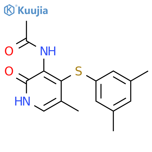 Acetamide,N-[4-[(3,5-dimethylphenyl)thio]-1,2-dihydro-5-methyl-2-oxo-3-pyridinyl]- structure
