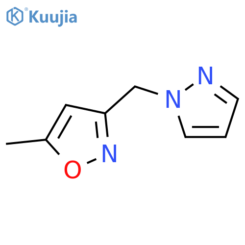 Isoxazole, 5-methyl-3-(1H-pyrazol-1-ylmethyl)- (9CI) structure